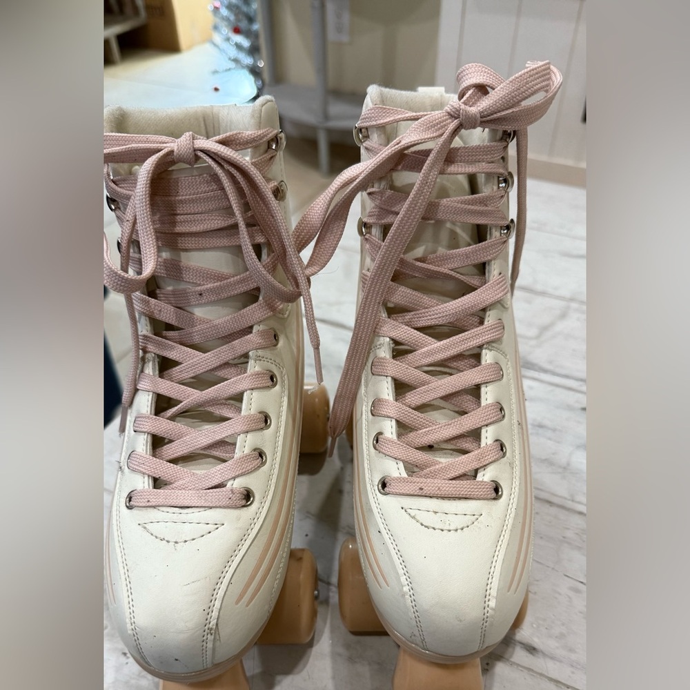 Altar'd State Cream and Pink Roller Skates. Brand New